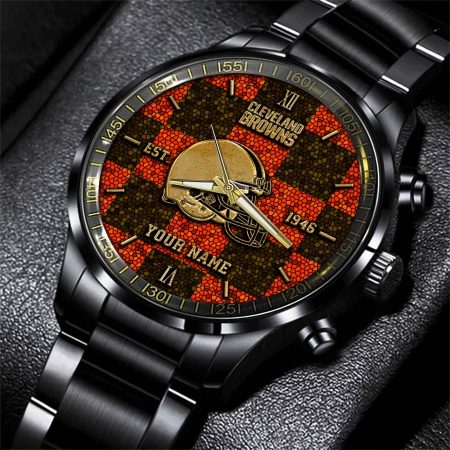 Cleveland Browns NFL Personalized Sport Black Watch Gifts For Fans