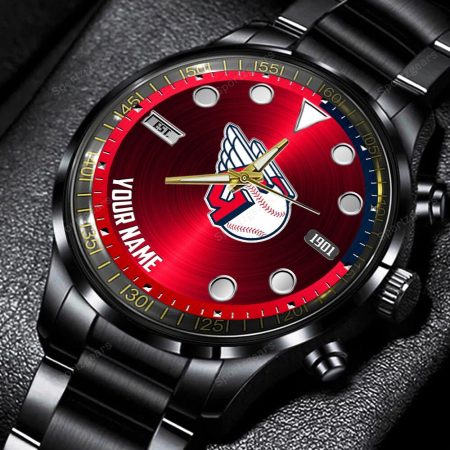 Cleveland Guardians MLB Personalized New Black Hand Watch Gift For Fans