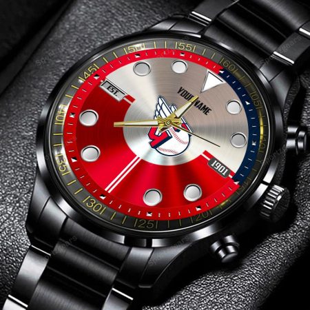 Cleveland Guardians MLB Personalized New Black Hand Watch Gift For Fans