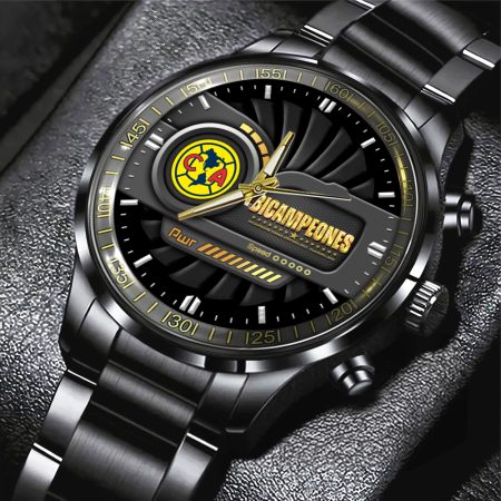 Club América Liga MX Black Stainless Steel Watch Gift For Fan