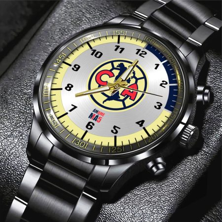 Club América Liga MX Black Stainless Steel Watch Gift For Fan