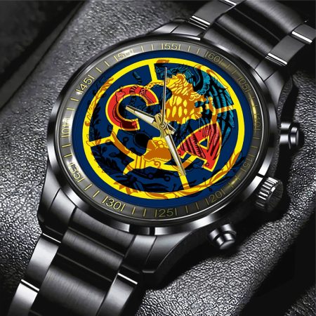 Club América Liga MX Black Stainless Steel Watch Gift For Fan