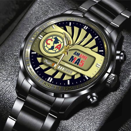 Club América Liga MX Black Stainless Steel Watch Gift For Fan