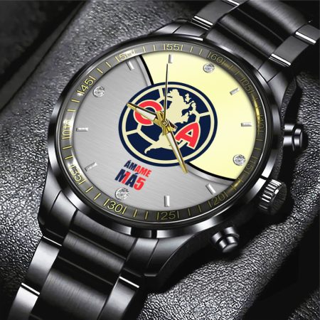 Club América Liga MX Black Stainless Steel Watch Gift For Fan