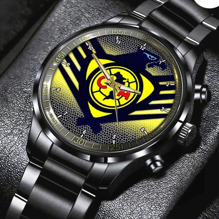 Club América Liga MX Black Stainless Steel Watch Gift For Fan