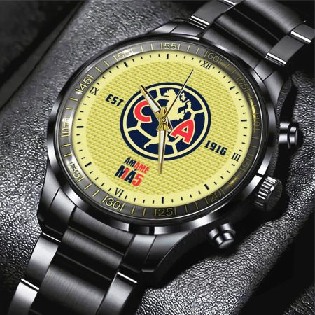 Club América Liga MX Black Stainless Steel Watch Gift For Fan