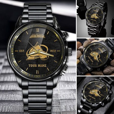 Colorado Avalanche NHL Personalized Black Fashion Watch For Fans