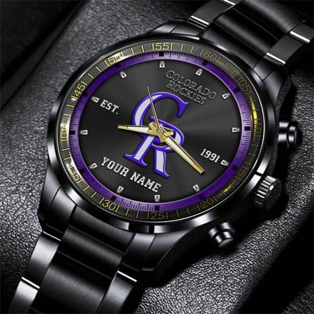 Colorado Rockies MLB Personalized Black Style Hand Watch Gifts For Fan