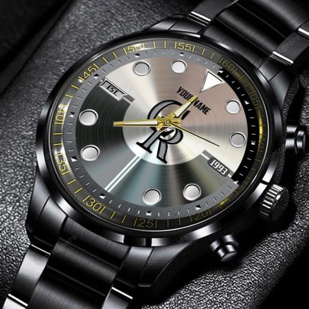 Colorado Rockies MLB Personalized New Black Hand Watch Gift For Fans