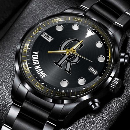 Colorado Rockies MLB Personalized New Black Hand Watch Gift For Fans