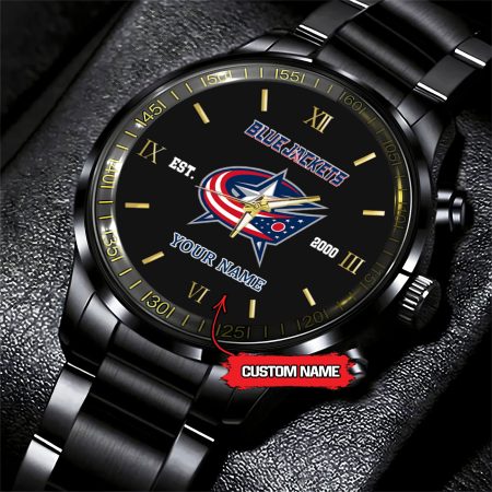 Columbus Blue Jackets NHL Hockey Game Time Custom Black Fashion Watch For Fan