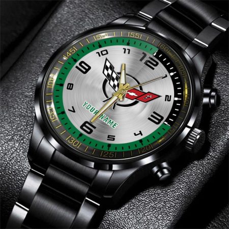 Corvette C5 Car Personalized Black Stainless Steel Hand Watch For Fan