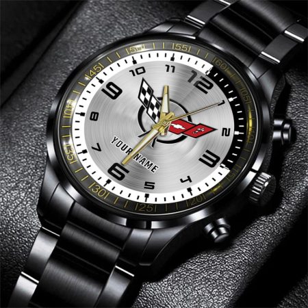 Corvette C5 Car Personalized Black Stainless Steel Hand Watch For Fan