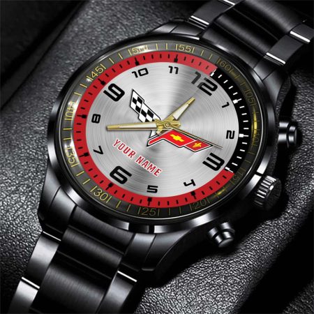 Corvette C6 Motorcycle Personalized Black Stainless Steel Hand Watch For Fan