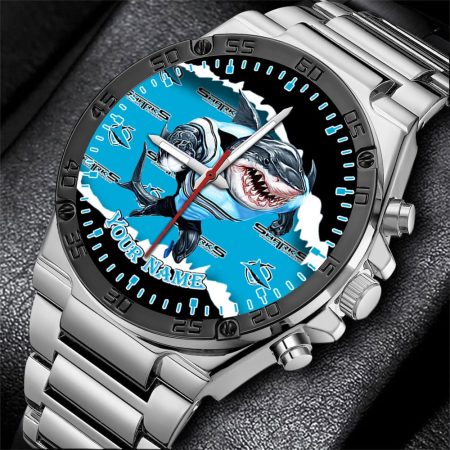 Cronulla Sutherland Sharks NRL Fashion Personalized Watch Men Gift For Fans