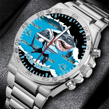 Cronulla Sutherland Sharks NRL Fashion Personalized Watch Men Gift For Fans