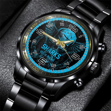 Cronulla Sutherland Sharks NRL Personalized 3D Men Skull Hand Watch Gift For Fans For Father For Fan