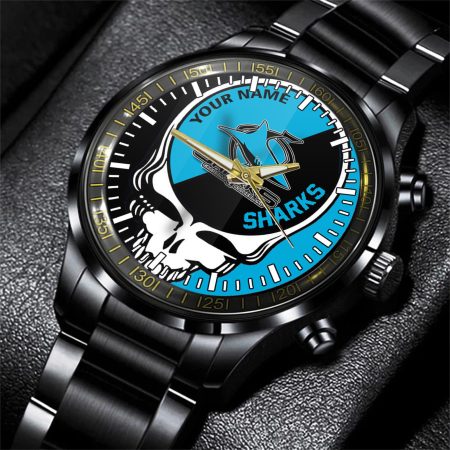 Cronulla Sutherland Sharks NRL Personalized 3D New Men Skull Hand Watch Gift For Fans For Father For Fan
