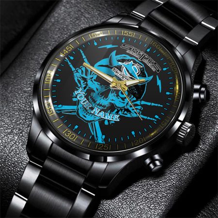 Cronulla Sutherland Sharks NRL Personalized Black Hand Watch Gift For Fans