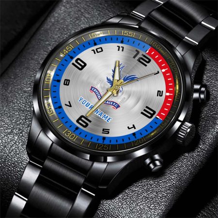 Crystal Palace EPL Personalized Black Stainless Steel Hand Watch For Fan