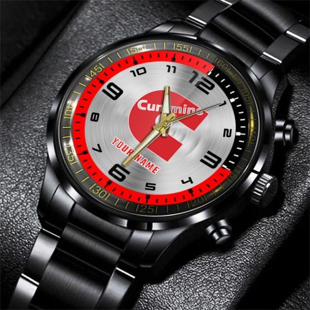 Cummins Car Personalized Black Stainless Steel Hand Watch For Fan