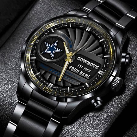 Dallas Cowboys NFL Black Fashion Watch Custom Your Name