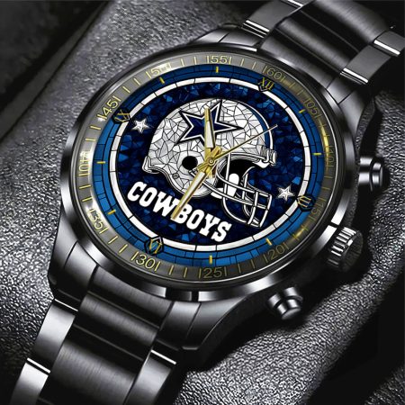Dallas Cowboys NFL Black Stainless Steel Watch Gift For Fan