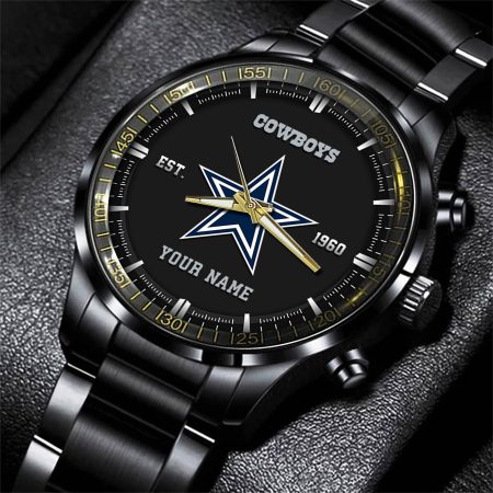 Dallas Cowboys NFL Personalized Black Fashion Watch Gifts For Fans