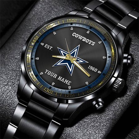 Dallas Cowboys NFL Personalized Black Fashion Watch Gifts For Fans