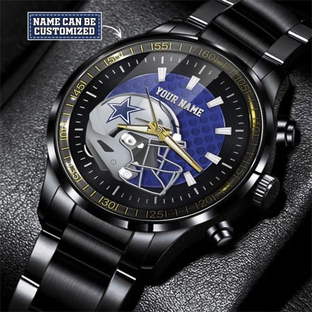 Dallas Cowboys NFL Personalized Black Hand Watch Gift For Fans