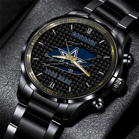 Dallas Cowboys NFL Personalized Sport Black Fashion Watch For Fan