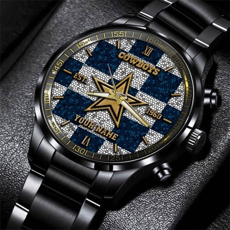 Dallas Cowboys NFL Personalized Sport Black Watch Gifts For Fans