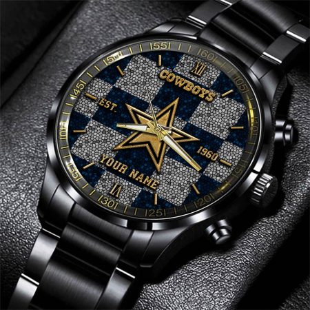 Dallas Cowboys NFL Personalized Sport Black Watch Gifts For Fans