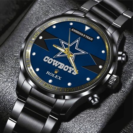 Dallas Cowboys NFL x Rolex Black Stainless Steel Watch Gift For Fan