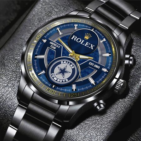 Dallas Cowboys NFL x Rolex Black Stainless Steel Watch Gift For Fan