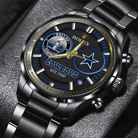 Dallas Cowboys NFL x Rolex Black Stainless Steel Watch Gift For Fan