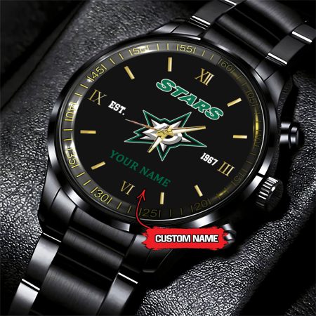 Dallas Stars NHL Hockey Game Time Custom Black Fashion Watch For Fan