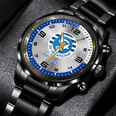 De Graafschap Eredivisie Personalized Black Stainless Steel Hand Watch For Fan