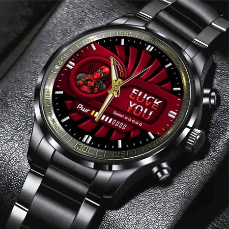 Deadpool Movie Black Stainless Steel Watch Gift For Fan