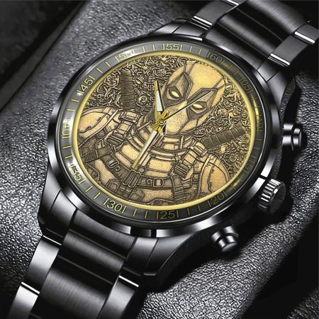 Deadpool Movie Black Stainless Steel Watch Gift For Fan
