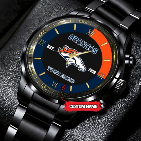 Denver Broncos NFL Personalized Black Fashion Watch