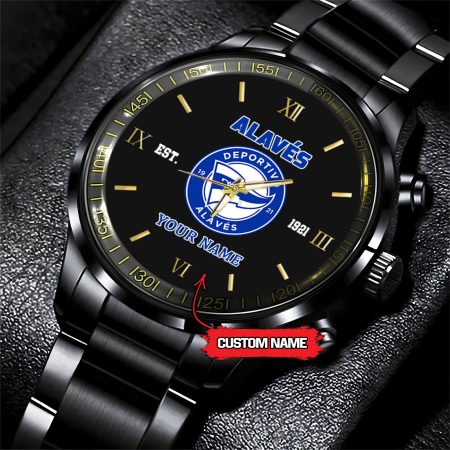 Deportivo Alavés LaLiga Personalized Black Hand Watch Gifts For Fan Club