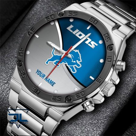Detroit Lions NFL Personalized Black Hand Watch Gifts For Fans