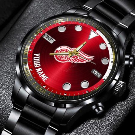 Detroit Red Wings NHL Personalized New Black Hand Watch Gift For Fans