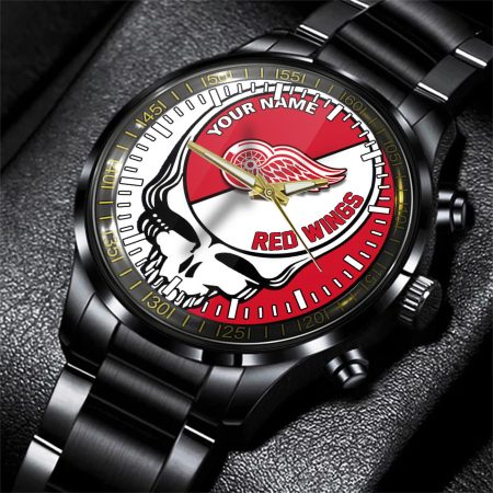 Detroit Red Wings NHL Skull Personalized Hand Watch Gift For Fans