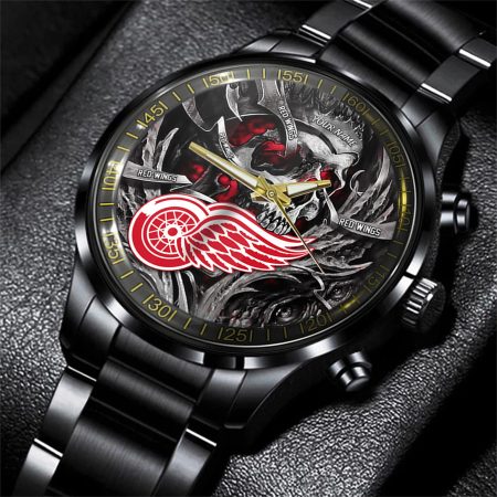 Detroit Red Wings NHL Skull Personalized Hand Watch Gift For Fans