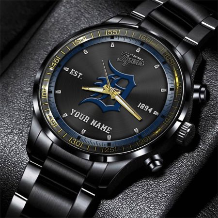Detroit Tigers MLB Personalized Black Style Hand Watch Gifts For Fan