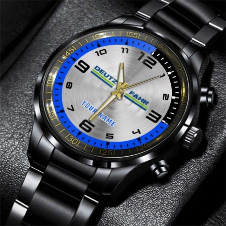Deutz-Fahr Tractor Personalized Black Stainless Steel Hand Watch For Fan