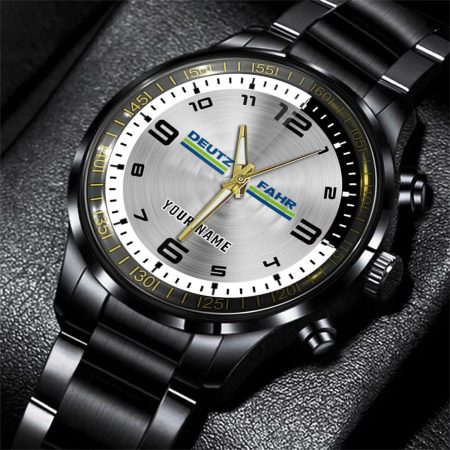 Deutz-Fahr Tractor Personalized Black Stainless Steel Hand Watch For Fan