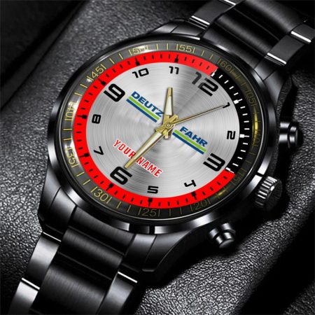 Deutz-Fahr Tractor Personalized Black Stainless Steel Hand Watch For Fan